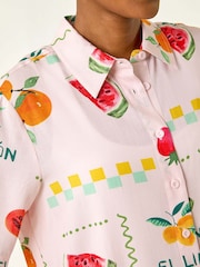 Roman Pink Fruit Print Collared Shirt - Image 3 of 5