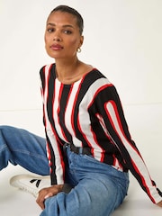 Roman Black Wave Print Knit Jumper - Image 1 of 5