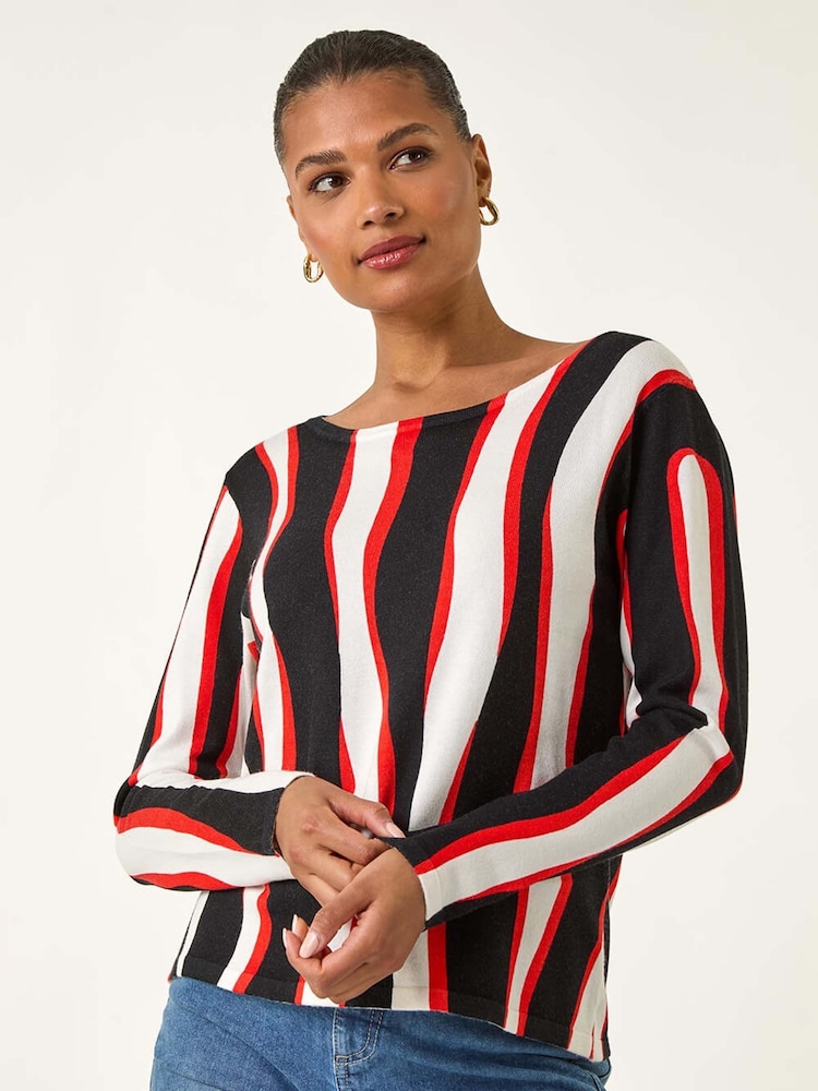 Roman Black Wave Print Knit Jumper - Image 2 of 5