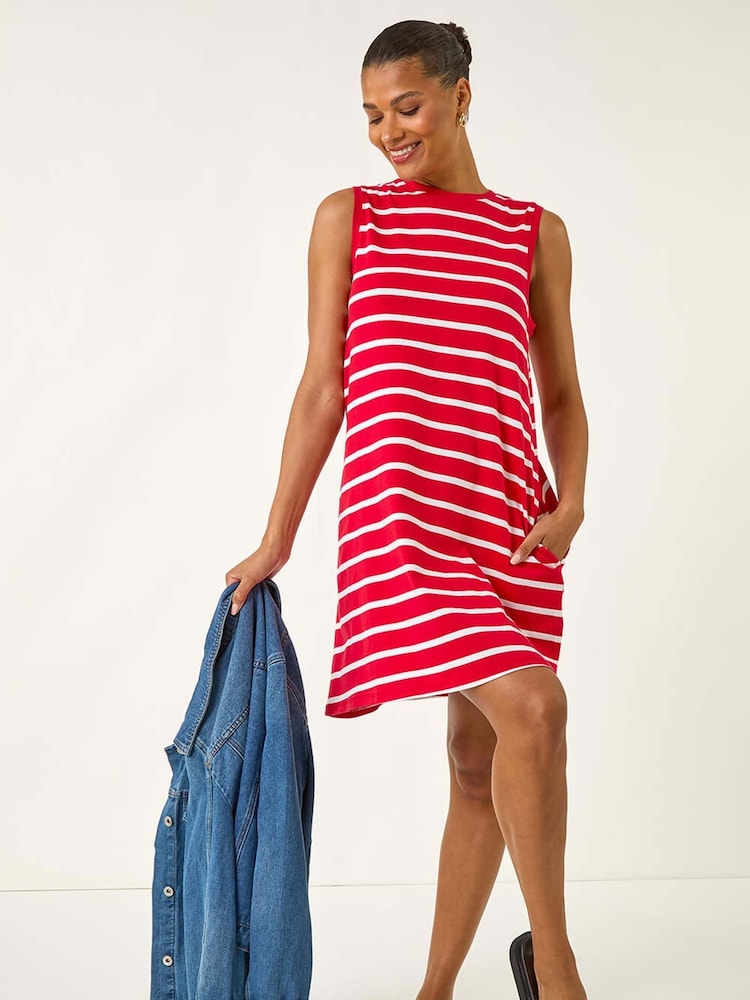 Roman Red Stripe Jersey A-Line Dress - Image 1 of 5