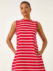 Roman Red Stripe Jersey A-Line Dress - Image 2 of 5