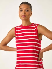 Roman Red Stripe Jersey A-Line Dress - Image 4 of 5