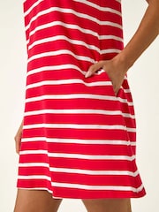 Roman Red Stripe Jersey A-Line Dress - Image 5 of 5