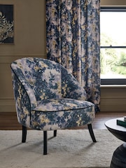 Boucle Chenille Yellow Floral Tapestry Print Remi High Back Accent Chair - Image 1 of 6