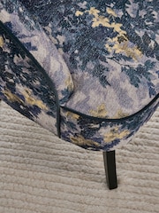 Boucle Chenille Yellow Floral Tapestry Print Remi High Back Accent Chair - Image 2 of 6