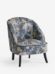 Boucle Chenille Yellow Floral Tapestry Print Remi High Back Accent Chair - Image 3 of 6