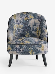 Boucle Chenille Yellow Floral Tapestry Print Remi High Back Accent Chair - Image 4 of 6