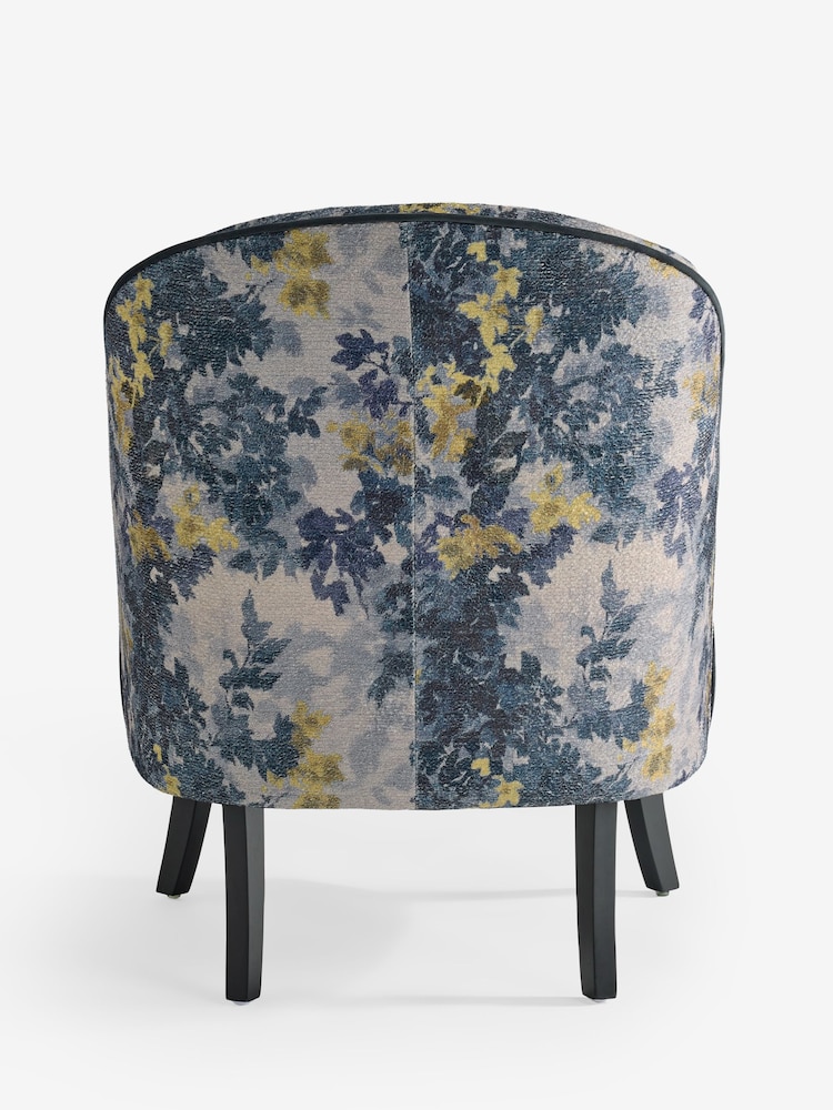 Boucle Chenille Yellow Floral Tapestry Print Remi High Back Accent Chair - Image 6 of 6