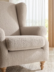 Teddy Boucle Light Natural Sherlock Highback Armchair - Image 2 of 9
