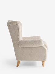 Teddy Boucle Light Natural Sherlock Highback Armchair - Image 6 of 9