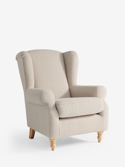 Teddy Boucle Light Natural Sherlock Highback Armchair - Image 7 of 9