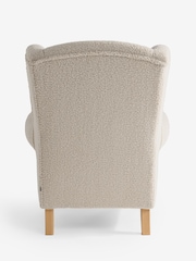 Teddy Boucle Light Natural Sherlock Highback Armchair - Image 8 of 9