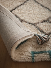 Origin Rug Collection. Ivory or Multi Berber Knotted Chain Rug - Image 2 of 5