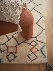 Origin Rug Collection. Ivory or Multi Berber Knotted Chain Rug - Image 5 of 5