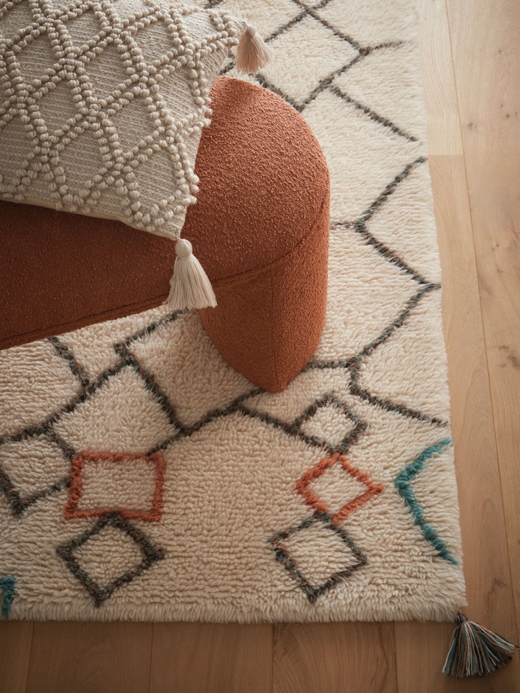 Origin Rug Collection. Ivory or Multi Berber Knotted Chain Rug - Image 5 of 5