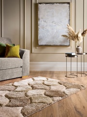 Origin Rug Collection. Neutral 3D Scallop Shaggy Rug - Image 1 of 5