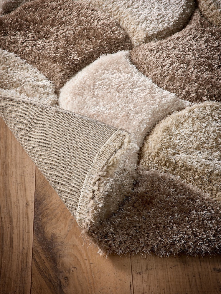 Origin Rug Collection. Neutral 3D Scallop Shaggy Rug - Image 2 of 5