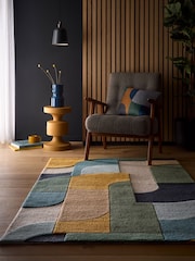 Origin Rug Collection. Blue Retro Deco Rug - Image 1 of 5