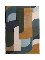 Origin Rug Collection. Blue Retro Deco Rug - Image 2 of 5