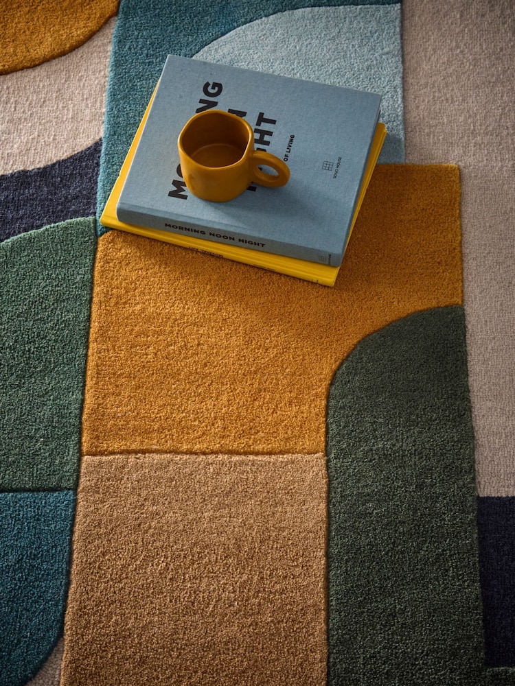 Origin Rug Collection. Blue Retro Deco Rug - Image 5 of 5