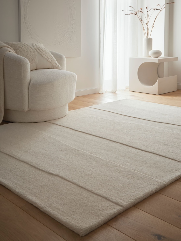 Origin Rug Collection. Cream Sculptured Rock Rug - Image 1 of 5