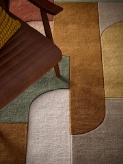 Origin Rug Collection. Tan Retro Deco Rug - Image 4 of 5