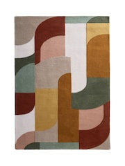 Origin Rug Collection. Tan Retro Deco Rug - Image 5 of 5