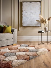 Origin Rug Collection. Terracotta 3D Scallop Shaggy Rug - Image 1 of 5