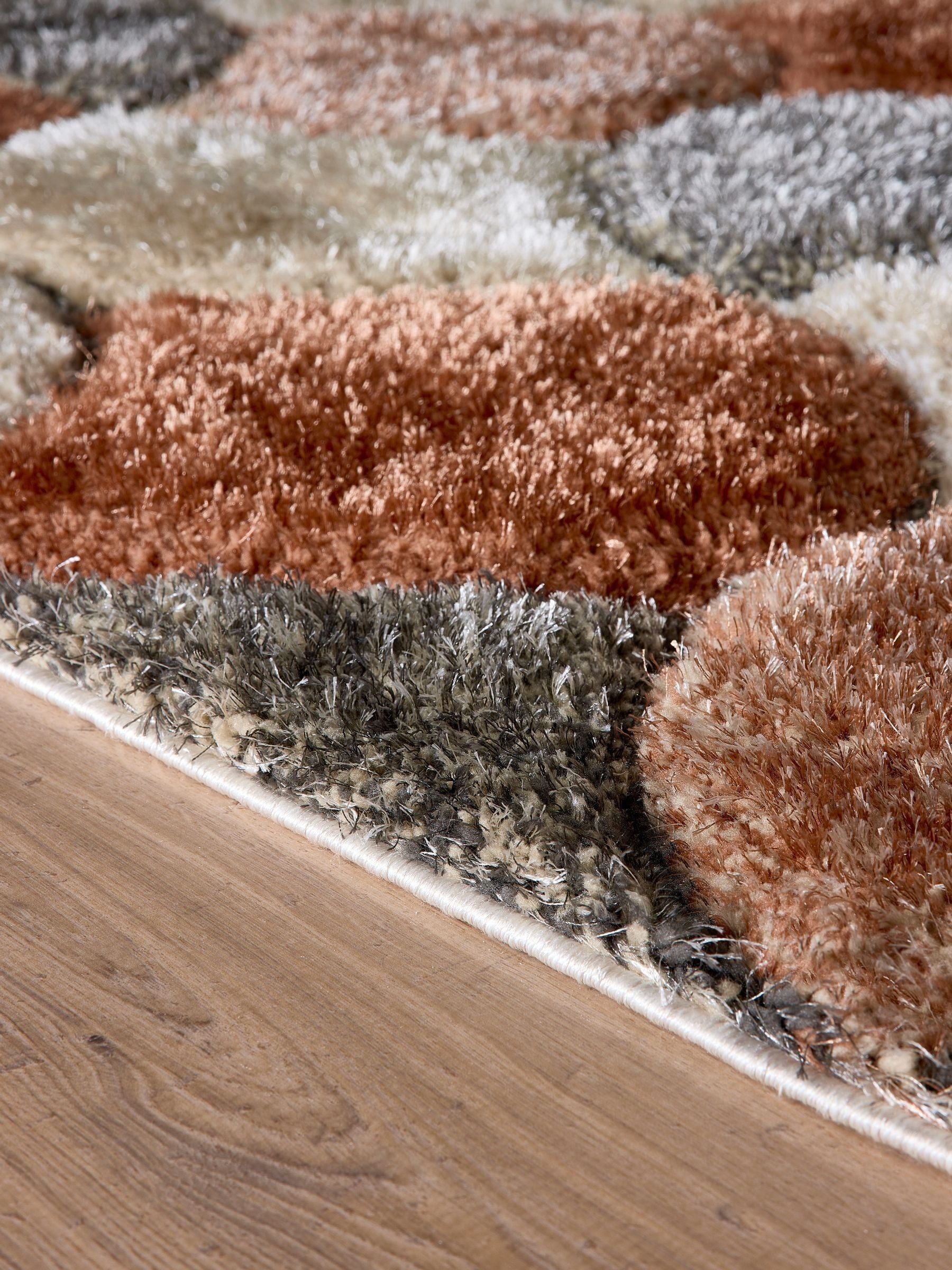Buy Origin Rugs Terracotta 3D Scallop Shaggy Rug from Next USA