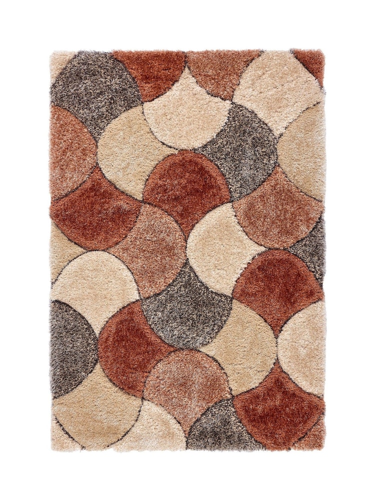 Origin Rug Collection. Terracotta 3D Scallop Shaggy Rug - Image 5 of 5