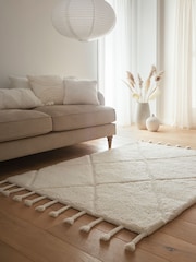 Origin Rug Collection. Ivory Berber Diamond Rug - Image 1 of 5