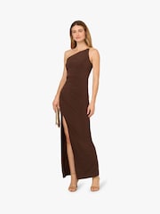 Adrianna Papell Jersey Column Brown Gown - Image 4 of 6