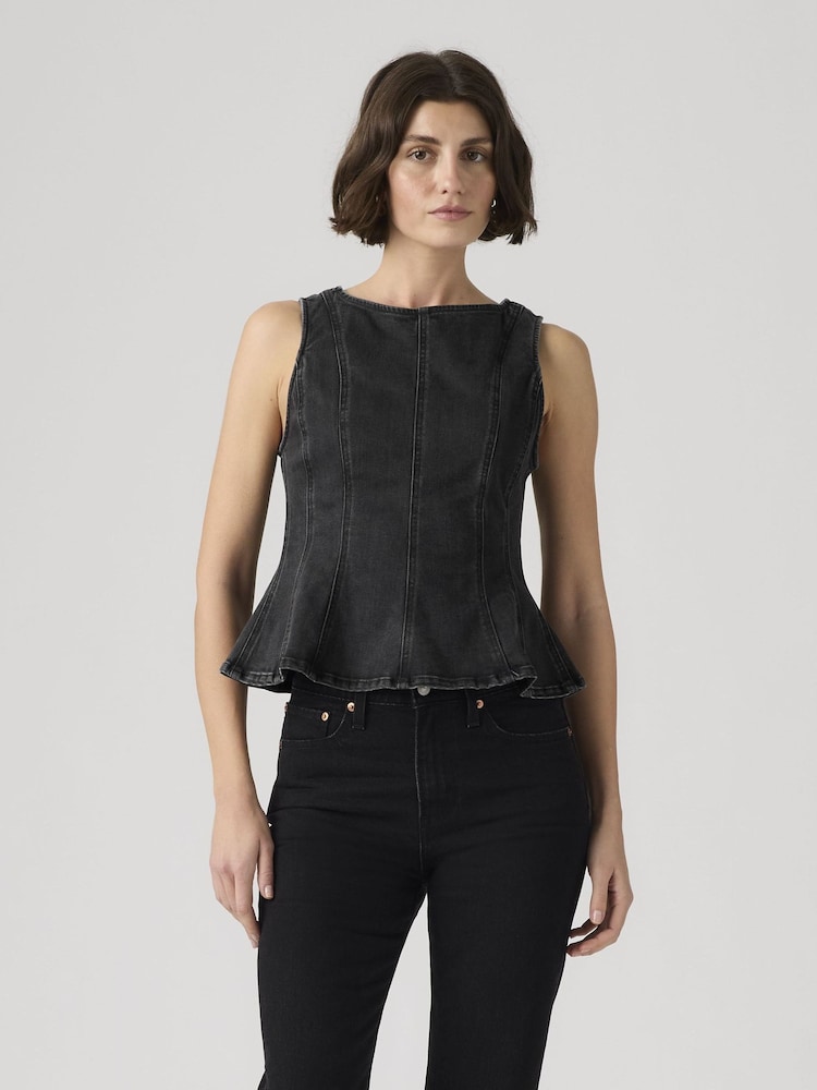 Levi's® Leighton Denim Peplum Top - Imaginea 1 din 3