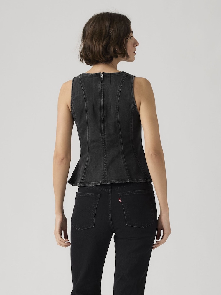 Levi's® Leighton Denim Peplum Top - Imaginea 2 din 3