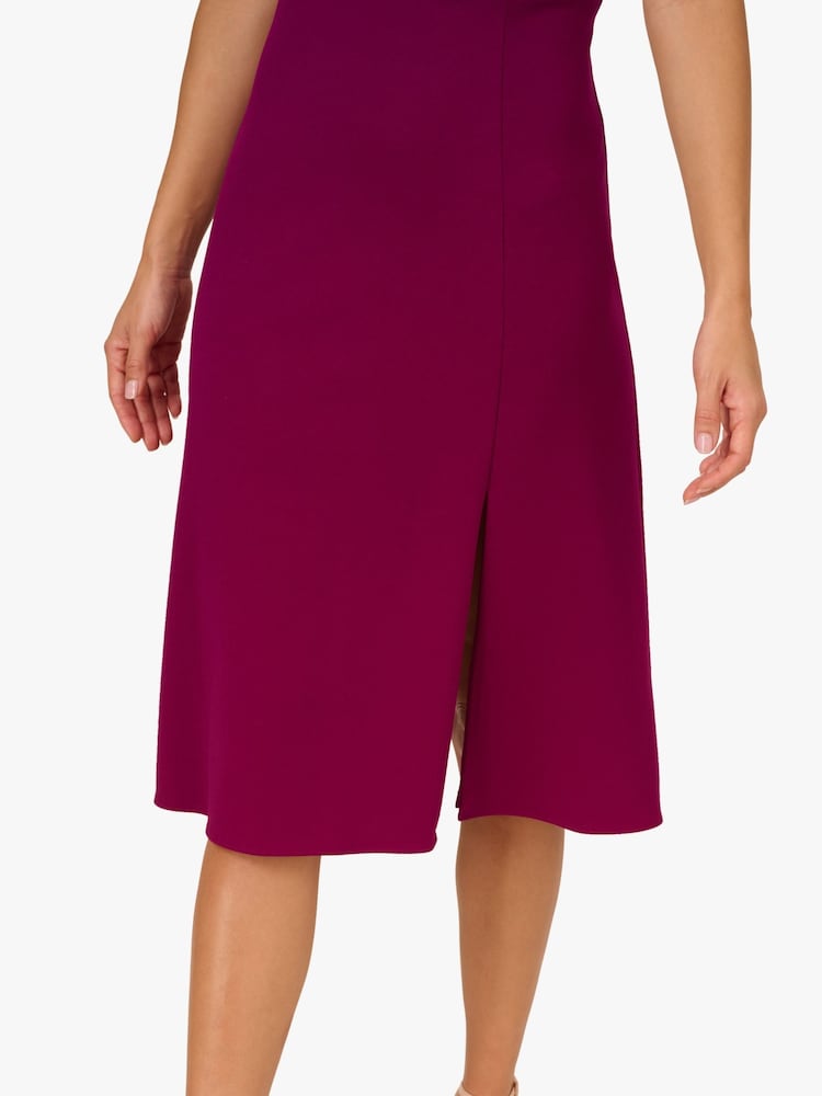 Adrianna Papell Purple Ruffle Bodice Midi Dress - Image 6 of 6 Adrianna Papell Purple Ruffle Bodice Midi Dress - Image 6 of 6