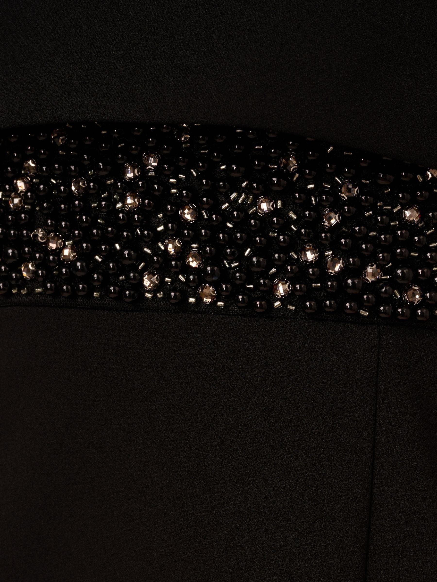 【海外限定】AdriannaPapell ドレス☆Crepe Popover Bead Black Beaded Popover Midi Dress by Adrianna Papell | Look Again