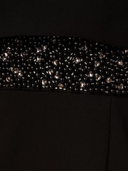 Adrianna Papell Crepe Popover Bead Black Gown - Image 3 of 6