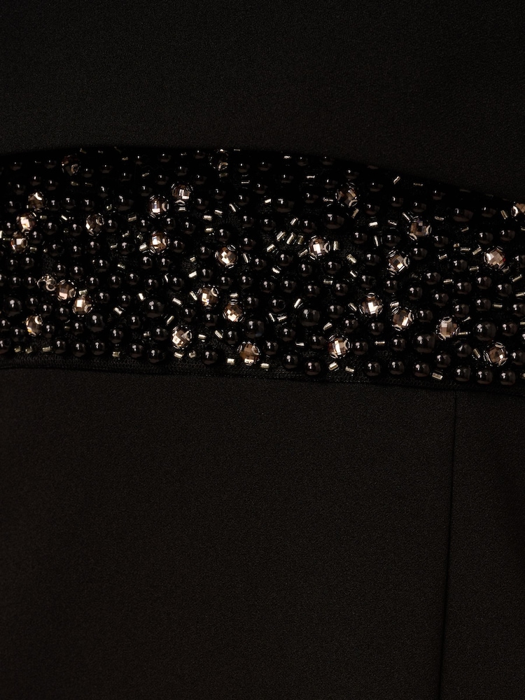 Buy Adrianna Papell Black Crepe Popover Bead Gown from Next USA