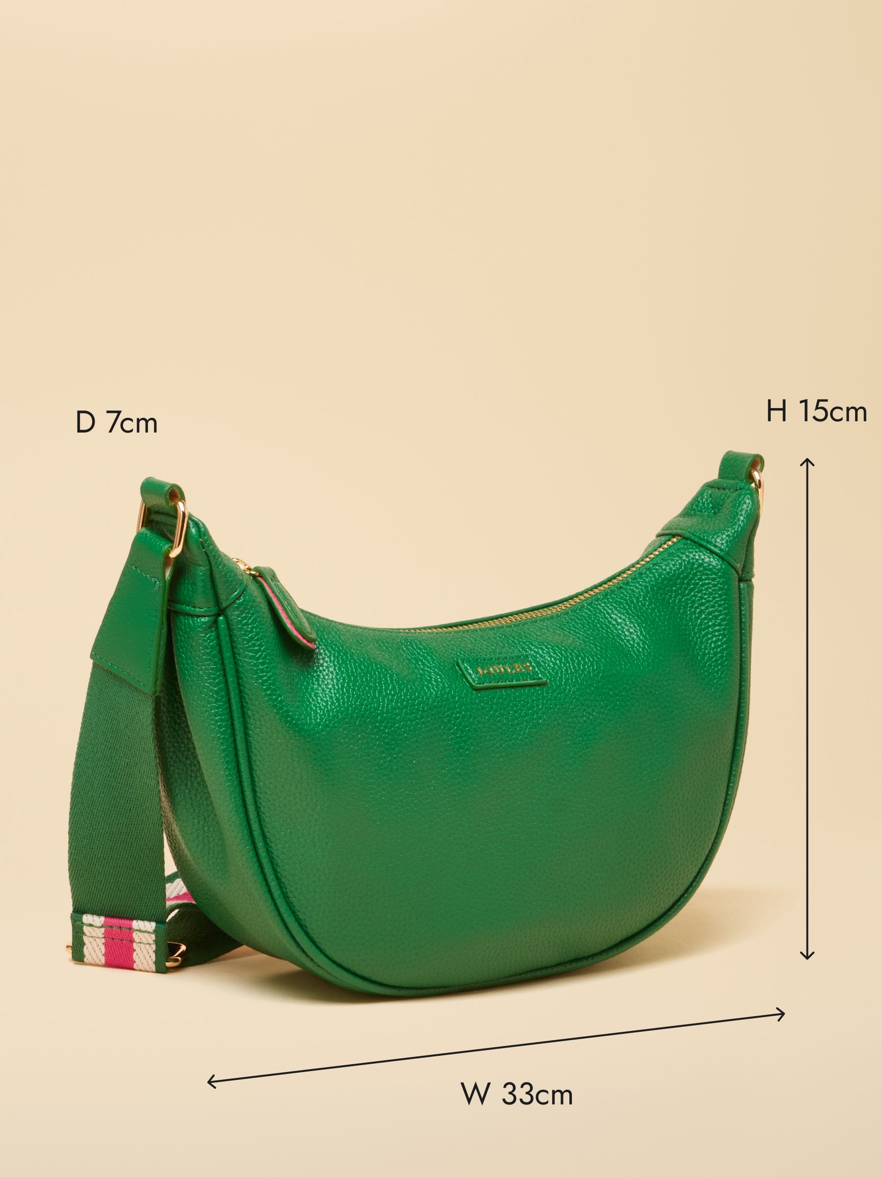 Buy Joules Jade Green Half Moon Adjustable Cross-Body Bag from the