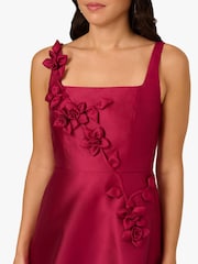 Adrianna Papell Red Mikado Petal Dress - Image 5 of 6