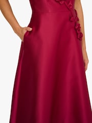 Adrianna Papell Red Mikado Petal Dress - Image 6 of 6