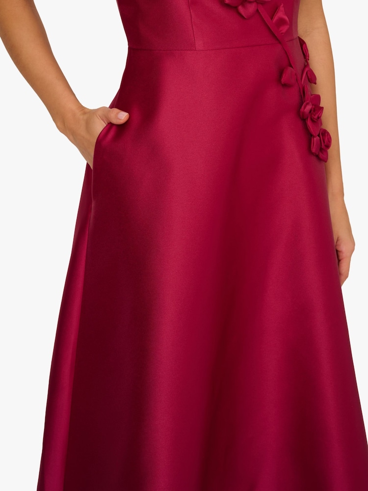 Adrianna Papell Red Mikado Petal Dress - Image 6 of 6