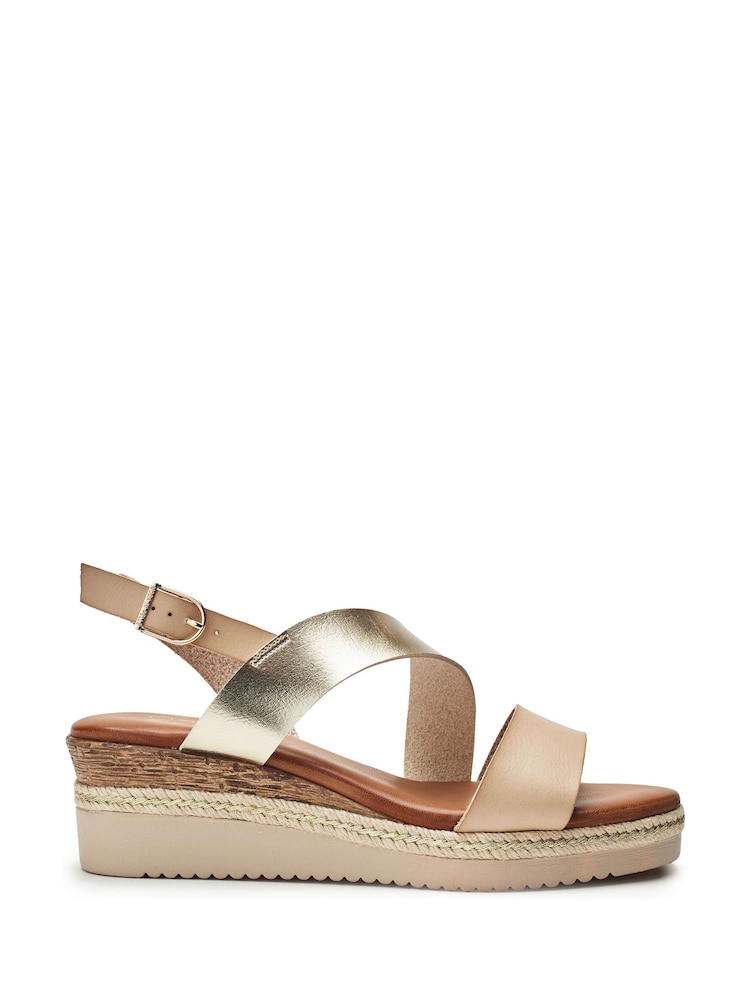 Moda in Pelle Joani Cross Strap Upper Sling Back White Sandals - Image 1 of 4