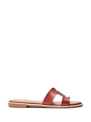 Moda in Pelle Jeanie Trim Detail Flat Brown Sandals - Image 1 of 4