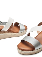 Moda in Pelle Joani Cross Strap Upper Sling Back White Sandals - Image 3 of 4