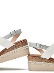 Moda in Pelle Joani Cross Strap Upper Sling Back White Sandals - Image 4 of 4