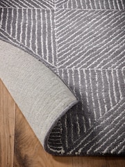 Origin Rug Collection. Charcoal Geometric Rug - Image 2 of 5