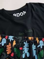 Black Henri Matisse Graphic Short Sleeve Pyjamas Set - Image 12 of 12