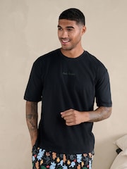 Black Henri Matisse Graphic Short Sleeve Pyjamas Set - Image 2 of 12