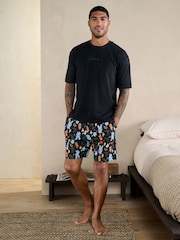 Black Henri Matisse Graphic Short Sleeve Pyjamas Set - Image 3 of 12